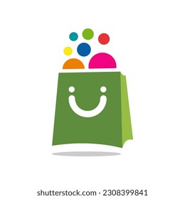 Shopping box cart E-commerce vector Logo template