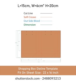 Shopping Box Die line Template design