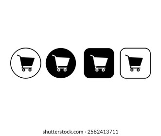 Shopping bsket icon set. Shopping cart icon buttons collection