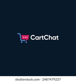 Diseño de logotipo de chat de compras y burbujas