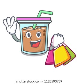 Shopping bubble tea character cartoon