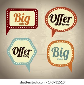 shopping bubbles over beige background vector illustration