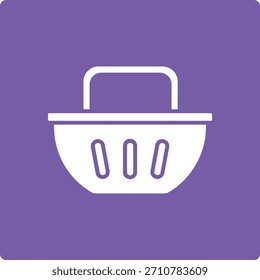 Ícone de vetor do Balde de Compras. Pode ser usado para impressão, aplicativos móveis e da Web.