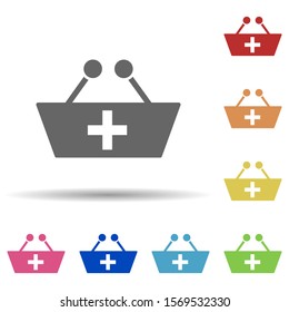 Shopping bug plus in multi color style icon. Simple glyph, flat vector of web icons for ui and ux, website or mobile application