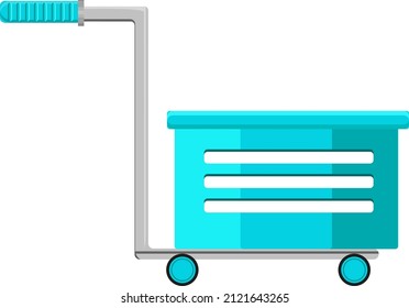 Shopping Buggy, Illustration, Vector On A White Background.