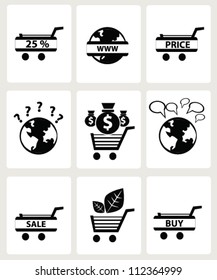 Shopping and business concept icons set,Vector