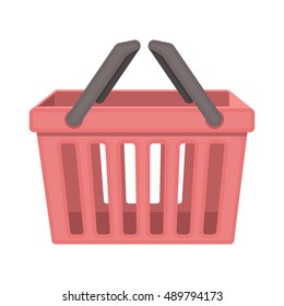 Shopping busket icon in cartoon style isolated on white background. E-commerce symbol stock vector illustration.