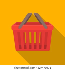 Shopping busket icon in flat style isolated on white background. E-commerce symbol stock vector illustration.