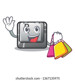 Shopping button B isolated with the cartoon