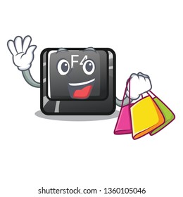 Shopping button f4 isolated with the character