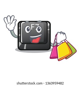 Shopping button f7 in the shape mascot