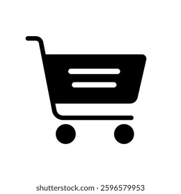 Shopping Button icon symbol, Isolated black buying Clip art, Marketing and Business grphic elements design for, Web banner and Sell illustration (Editable)