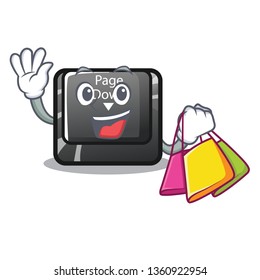 Shopping button page down isolated with cartoon
