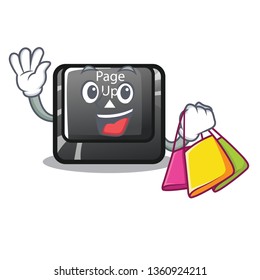 Shopping button page up isolated with character