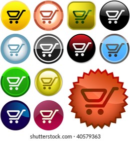 Botão Compras. Coleção de vetores.