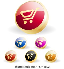 Shopping button. Vector collection.