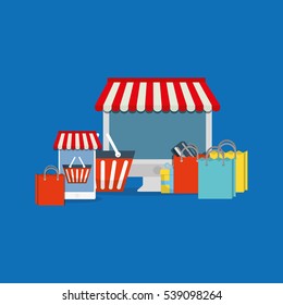 shopping buy digital marketing vector illustration graphic design