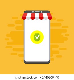 shopping buy online , digital marketing flat icon vector illustration graphic design 