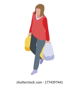 Shopping buyer icon. Isometric of shopping buyer vector icon for web design isolated on white background