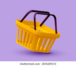 Basket market buy shop store design Royalty Free Vector