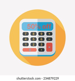 shopping calculator flat icon with long shadow,eps10