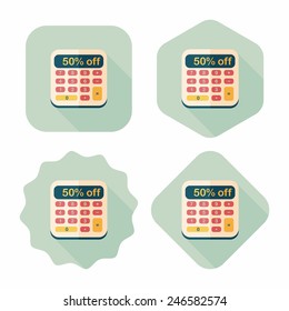 shopping calculator flat icon with long shadow,eps10
