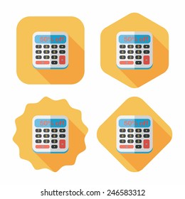 shopping calculator flat icon with long shadow,eps10