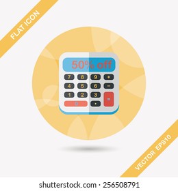shopping calculator flat icon with long shadow,eps10