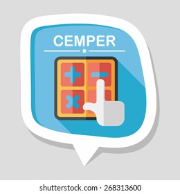 shopping calculator flat icon with long shadow,eps10