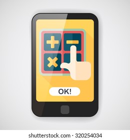 shopping calculator flat icon with long shadow,eps10
