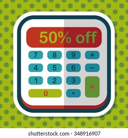 shopping calculator flat icon with long shadow,eps10