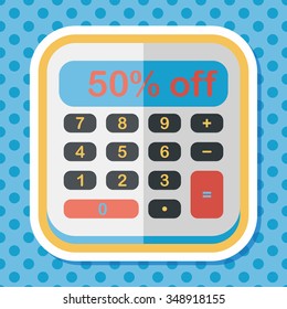 shopping calculator flat icon with long shadow,eps10