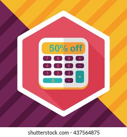 shopping calculator flat icon with long shadow,eps10