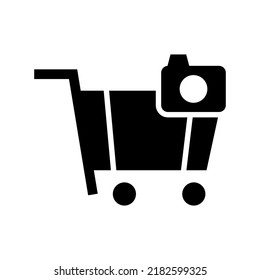 shopping camera icon or logo isolated sign symbol vector illustration - high quality black style vector icons
