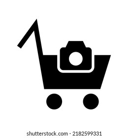 icono de la cámara de compras o logotipo símbolo de señalización aislado ilustración vectorial de alta calidad estilo negro iconos vectoriales
