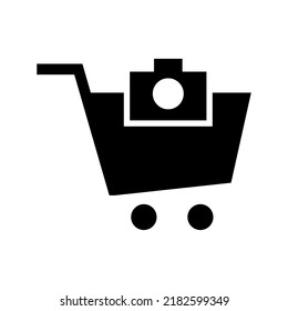 shopping camera icon or logo isolated sign symbol vector illustration - high quality black style vector icons
