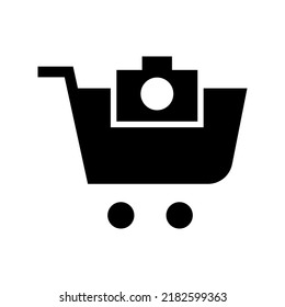 shopping camera icon or logo isolated sign symbol vector illustration - high quality black style vector icons
