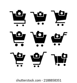 shopping camera icon or logo isolated sign symbol vector illustration - Collection of high quality black style vector icons
