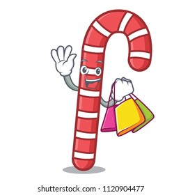 Shopping candy canes character cartoon