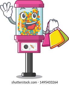Shopping candy vending machine in a cartoon