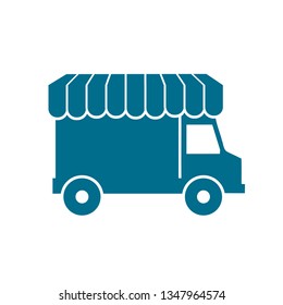 Shopping car. Delivery truck, fast shipping service icon – stock vector