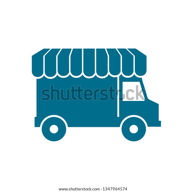Shopping car. Delivery truck, fast shipping\
service icon – stock\
vector