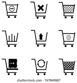 shopping car icon set