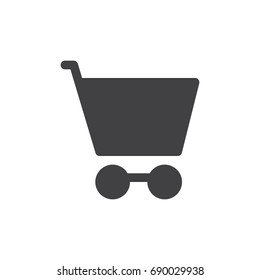 Shopping car simple icon vector, filled flat sign, solid glyph isolated on white. Symbol, logo illustration. Pixel perfect vector graphics