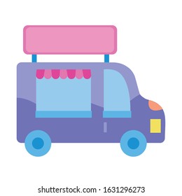 shopping car van isolated icon vector illustration design