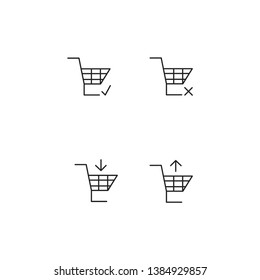 Shopping Card Symbol Set Icon Vector Simple Good Design