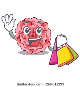 Shopping carnations stick to the cartoon stem