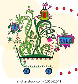 Shopping in cart.
