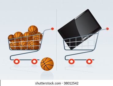 Shopping cart 4 drawing