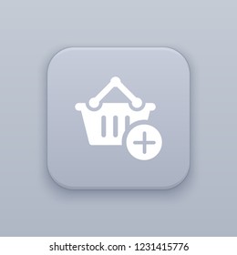 Shopping Cart Add to Cart, gray vector button with white icon on gray background